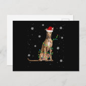 Carte Postale Faire-part Lumière de Noël Whippet Cute Santa Whippet Noël (Devant / Derrière)