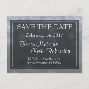 Carte Postale Faire-part Lumières Bokeh Argentées