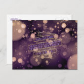 Carte Postale Faire-part Lumières Bokeh Enregistrez la date Fête d'annivers (Devant / Derrière)