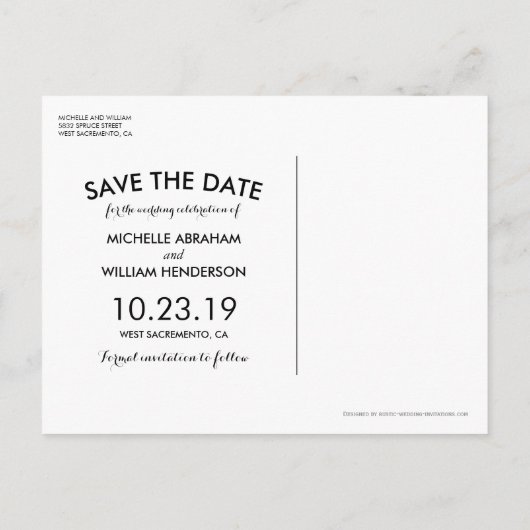 Carte Postale Faire-part Lumières d'automne rustiques d'arbre pour invitati (Dos)