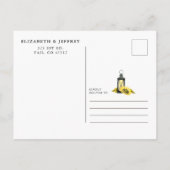 Carte Postale Faire-part Lumières de Chaîne en Bois de Grange Tournesols Ép (Dos)