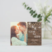 Carte Postale Faire-part Lumières de corde de pot de maçon rustique Photo Z (Debout devant)