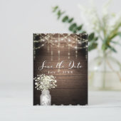 Carte Postale Faire-part Lumières de jarres de maçon de respiration de bébé (Debout devant)