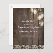 Carte Postale Faire-part Lumières de lucioles dans un pot Mason pour annonc (Devant / Derrière)