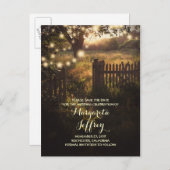 Carte Postale Faire-part lumières de nuit romantique rustique enregistrer l (Devant / Derrière)