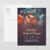 Carte Postale Faire-part lumières de nuit romantiques spéciales rustiques s (Devant / Derrière)