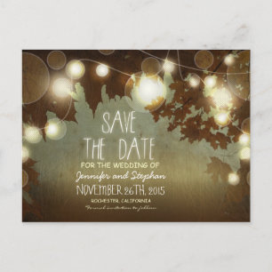 Carte Postale Faire-part lumières de nuit romantiques vintage save the date