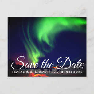 Carte Postale Faire-part Lumières du Nord d'Alaska Enregistrez la Date