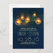 Carte Postale Faire-part lumières fantaisistes save the date romantique rêv (Devant / Derrière)
