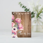 Carte Postale Faire-part Lumières Guirlandes et Fleurs de Campagne Grange S (Debout devant)