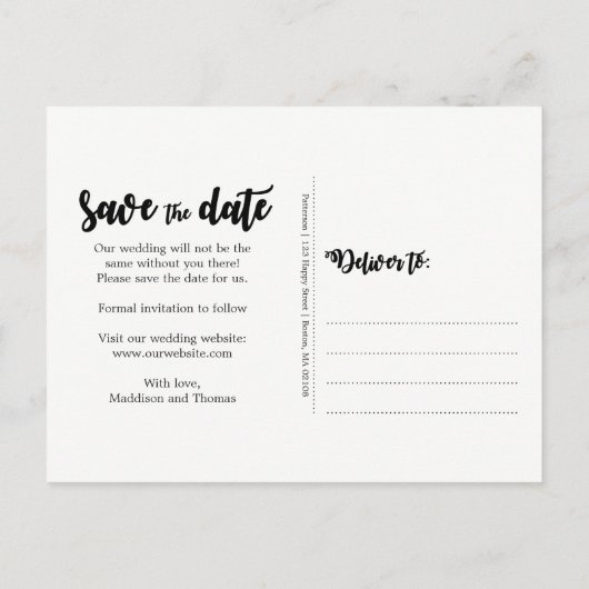 Carte Postale Faire-part Lumières Rustiques Bois Mariage Enregistrer La Dat (Dos)