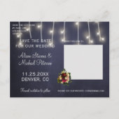 Carte Postale Faire-part Lumières rustiques d'hiver mariage photo enregistr (Dos)