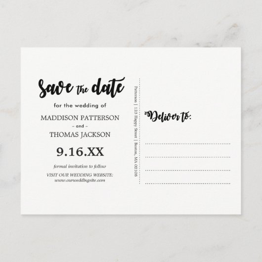 Carte Postale Faire-part Lumières Rustiques Mariage En Bois Économisez La D (Dos)