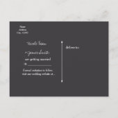 Carte Postale Faire-part Lumières scintillantes Mariage gris romantique Dat (Dos)
