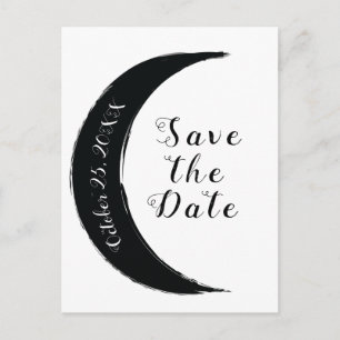 Carte Postale Faire-part Lune croissante noire Astrologie Zodiaque Enregist