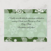 Carte Postale Faire-part Luxe Snowflakes Winter Green Save date card (Dos)