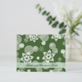 Carte Postale Faire-part Luxe Snowflakes Winter Green Save date card (Debout devant)