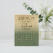 Carte Postale Faire-part Luxury Mint Gold Glitter Calendar Save the Date  (Debout devant)