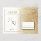 Carte Postale Faire-part Luxury White Gold Glitter Calendar Save the Date  (Dos)