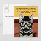Carte Postale Faire-part M. Chat annonce son déménagement avec sa nouvelle  (Devant / Derrière)
