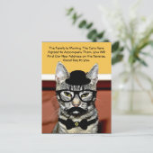 Carte Postale Faire-part M. Chat annonce son déménagement familial prochain (Debout devant)