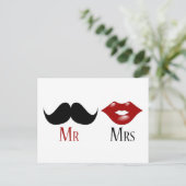 Carte Postale Faire-part M. et Mme noirs de moustache de guidon (Debout devant)