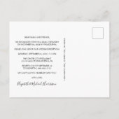 Carte Postale Faire-part M. Mme Réception de mariage photo (Dos)