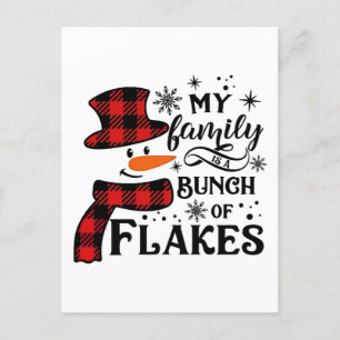Carte Postale Faire-part Ma famille est un tas de flocons de neige Flocon d