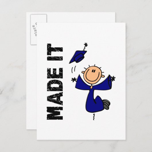 Carte Postale Faire-part MADE IT Stick Graduation (Devant / Derrière)