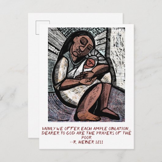 Carte Postale Faire-part Madone des pauvres (Devant / Derrière)