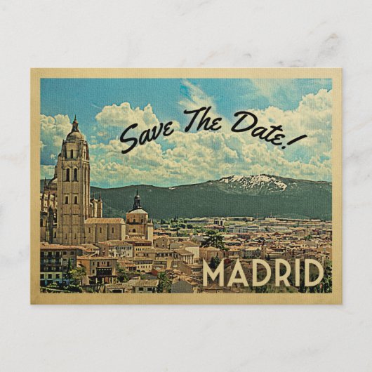 Carte Postale Faire-part Madrid Sauver la date Espagne (Devant)