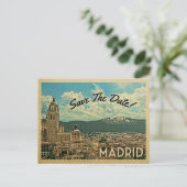 Carte Postale Faire-part Madrid Sauver la date Espagne (Debout devant)