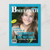 Carte Postale Faire-part Magazine bat mitzvah Enregistrer la date Turquoise (Devant)