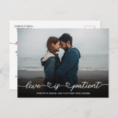 Carte Postale Faire-part Magnifique Mariage L'amour est Patient Photo Repor (Devant / Derrière)