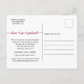 Carte Postale Faire-part Magnifique Mariage L'amour est Patient Photo Repor (Dos)