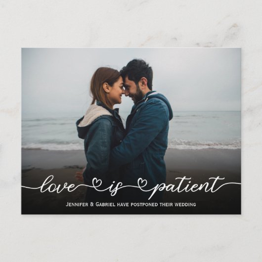Carte Postale Faire-part Magnifique Mariage L'amour est Patient Photo Repor (Devant)