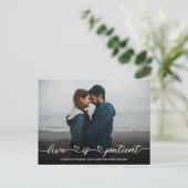 Carte Postale Faire-part Magnifique Mariage L'amour est Patient Photo Repor (Debout devant)