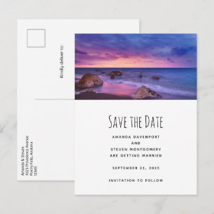 Carte Postale Faire-part Magnifique photographie de mariage côtière au couc