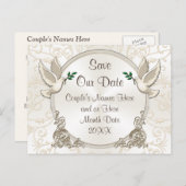 Carte Postale Faire-part Magnifique Sauvegarder Notre Date Couleurs Personn (Devant / Derrière)