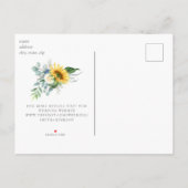 Carte Postale Faire-part Magnifique Sunflower Eucalyptus Mariage Date de sa (Dos)
