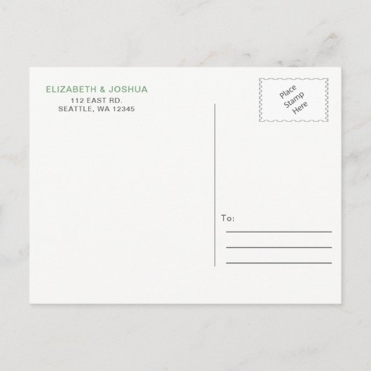 Carte Postale Faire-part Magnifique verdure botanique Enregistrer la date (Dos)