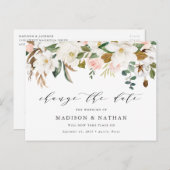 Carte Postale Faire-part Magnolia Report de date de mariage ajournée (Devant / Derrière)