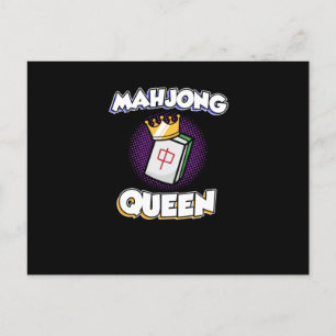 Carte Postale Faire-part Mahjong Queen Jeu Mahjong Joueur Jeux Graphique