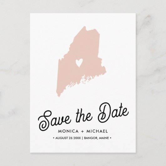Carte Postale Faire-part MAINE State Destination Mariage N'IMPORTE QUELLE C (Devant)