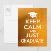 Carte Postale Faire-part Maintenez le calme et juste diplômés (Devant / Derrière)