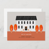 Carte Postale Faire-part Maison d'automne arbre qui tombe en mouvement (Devant / Derrière)