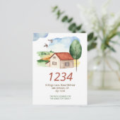 Carte Postale Faire-part Maison de campagne Nous avons déménagé (Debout devant)