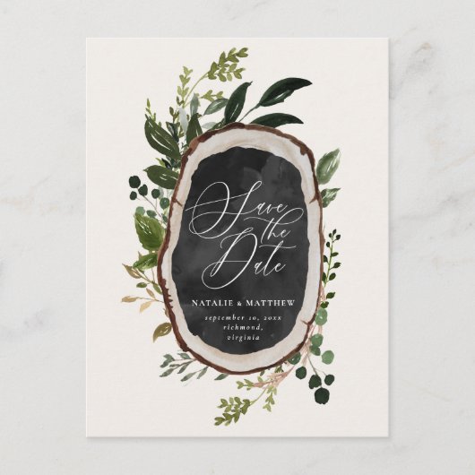 Carte Postale Faire-part Maison de ferme rustique mariage automne élégant (Devant)