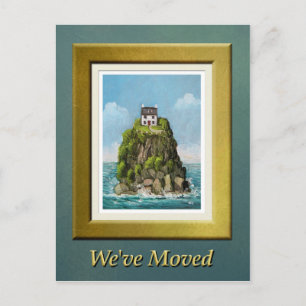 Carte Postale Faire-part Maison de l'île, nous avons déménagé