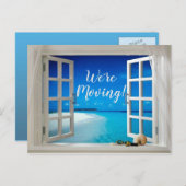 Carte Postale Faire-part Maison de plage Océan Coquillage Changement d'adre (Devant / Derrière)